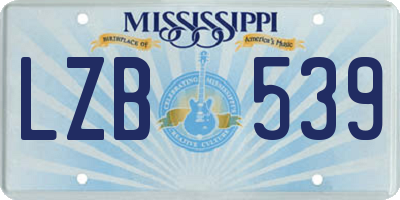 MS license plate LZB539