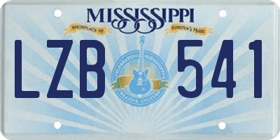 MS license plate LZB541