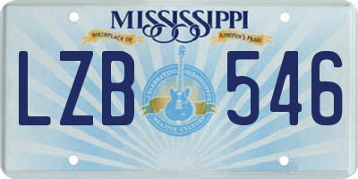 MS license plate LZB546