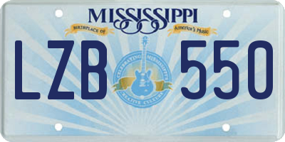MS license plate LZB550