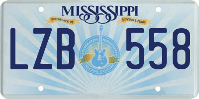 MS license plate LZB558