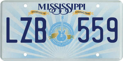 MS license plate LZB559