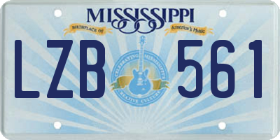 MS license plate LZB561