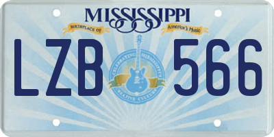 MS license plate LZB566