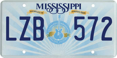 MS license plate LZB572