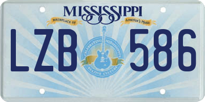 MS license plate LZB586