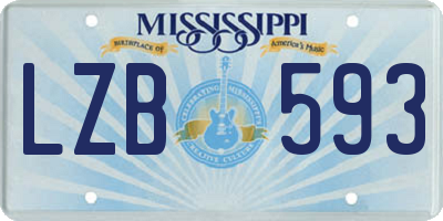 MS license plate LZB593