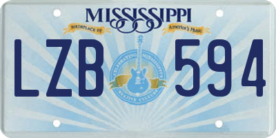 MS license plate LZB594