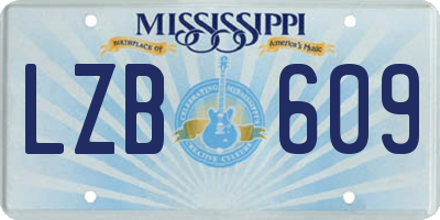 MS license plate LZB609