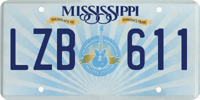 MS license plate LZB611