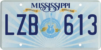 MS license plate LZB613