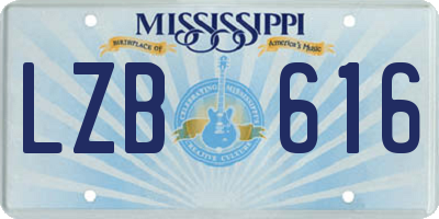 MS license plate LZB616