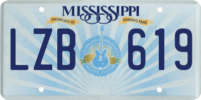 MS license plate LZB619