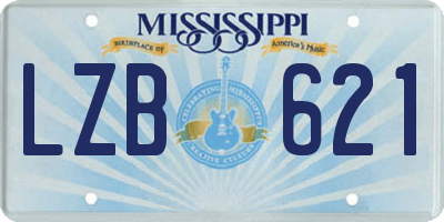 MS license plate LZB621
