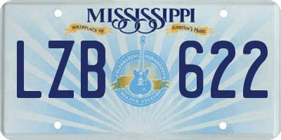 MS license plate LZB622