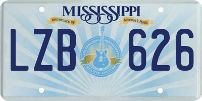 MS license plate LZB626