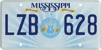 MS license plate LZB628