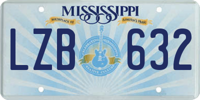 MS license plate LZB632