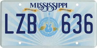 MS license plate LZB636