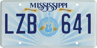 MS license plate LZB641