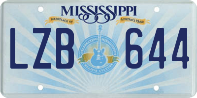 MS license plate LZB644