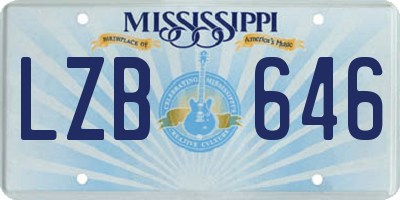 MS license plate LZB646
