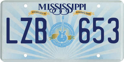 MS license plate LZB653