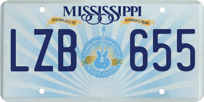 MS license plate LZB655