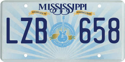 MS license plate LZB658