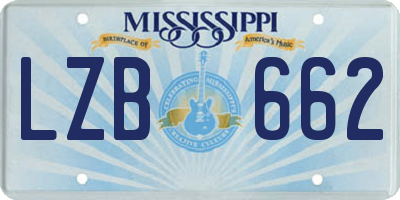MS license plate LZB662