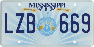 MS license plate LZB669