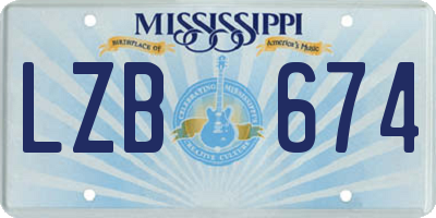 MS license plate LZB674