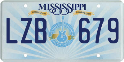 MS license plate LZB679