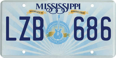 MS license plate LZB686