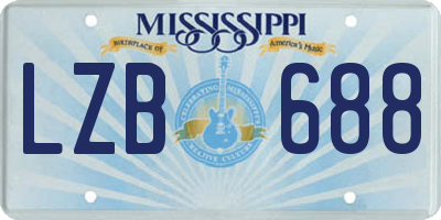 MS license plate LZB688