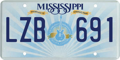MS license plate LZB691