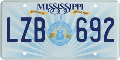 MS license plate LZB692