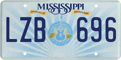 MS license plate LZB696