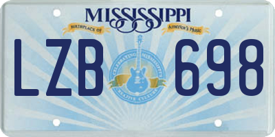 MS license plate LZB698