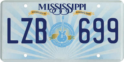 MS license plate LZB699