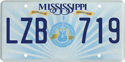 MS license plate LZB719