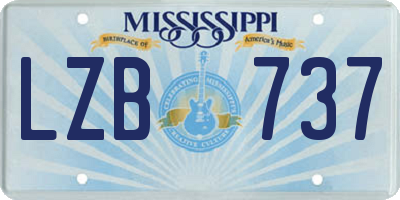 MS license plate LZB737