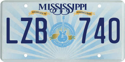 MS license plate LZB740
