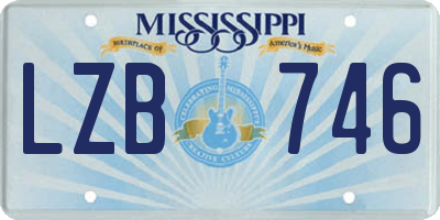 MS license plate LZB746