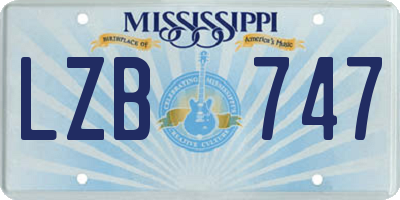 MS license plate LZB747