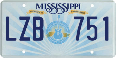 MS license plate LZB751