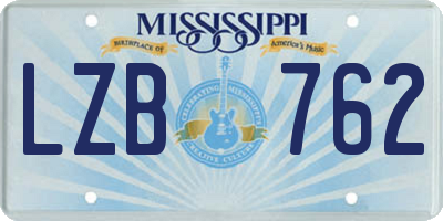 MS license plate LZB762