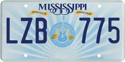 MS license plate LZB775