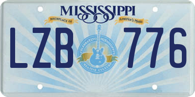 MS license plate LZB776