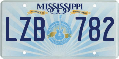 MS license plate LZB782